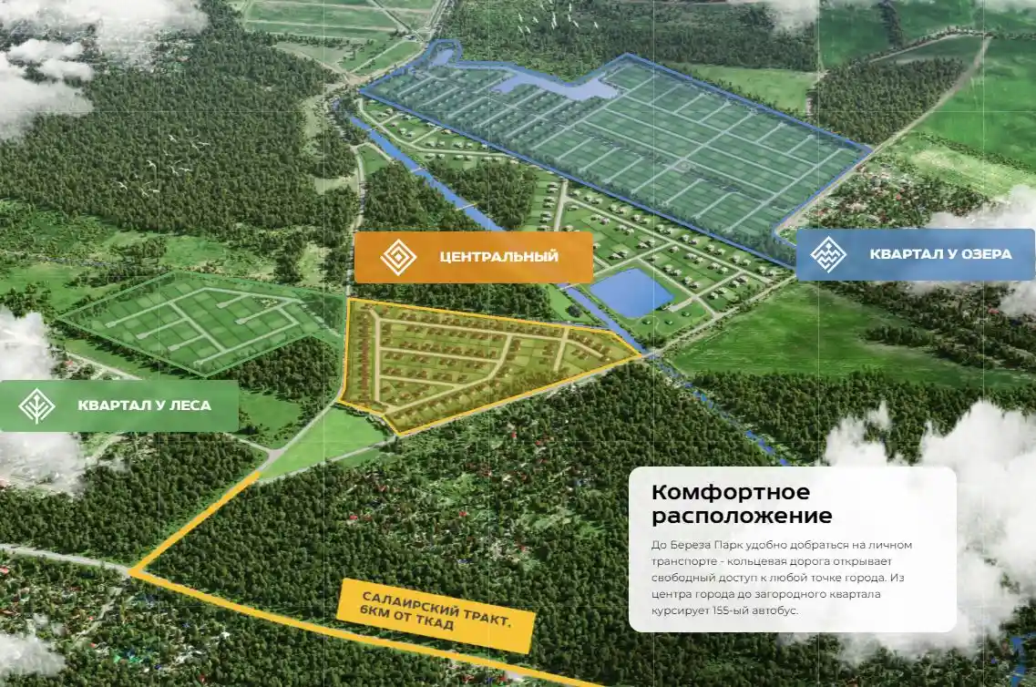 Береза Парк - купить земельный участок от 10 соток, цена ₽ по запросу  р/сот. Продажа 375 участков на расстоянии 15 км от города